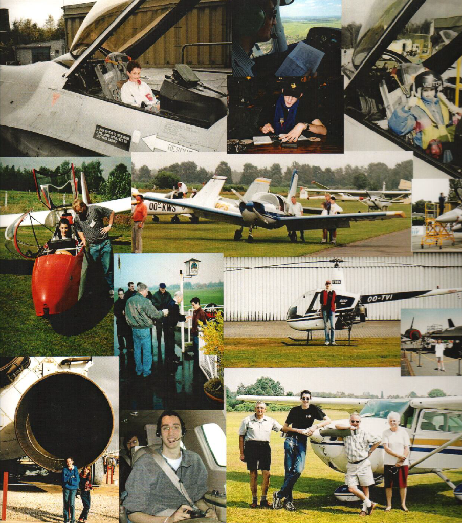 Images of Jan with planes